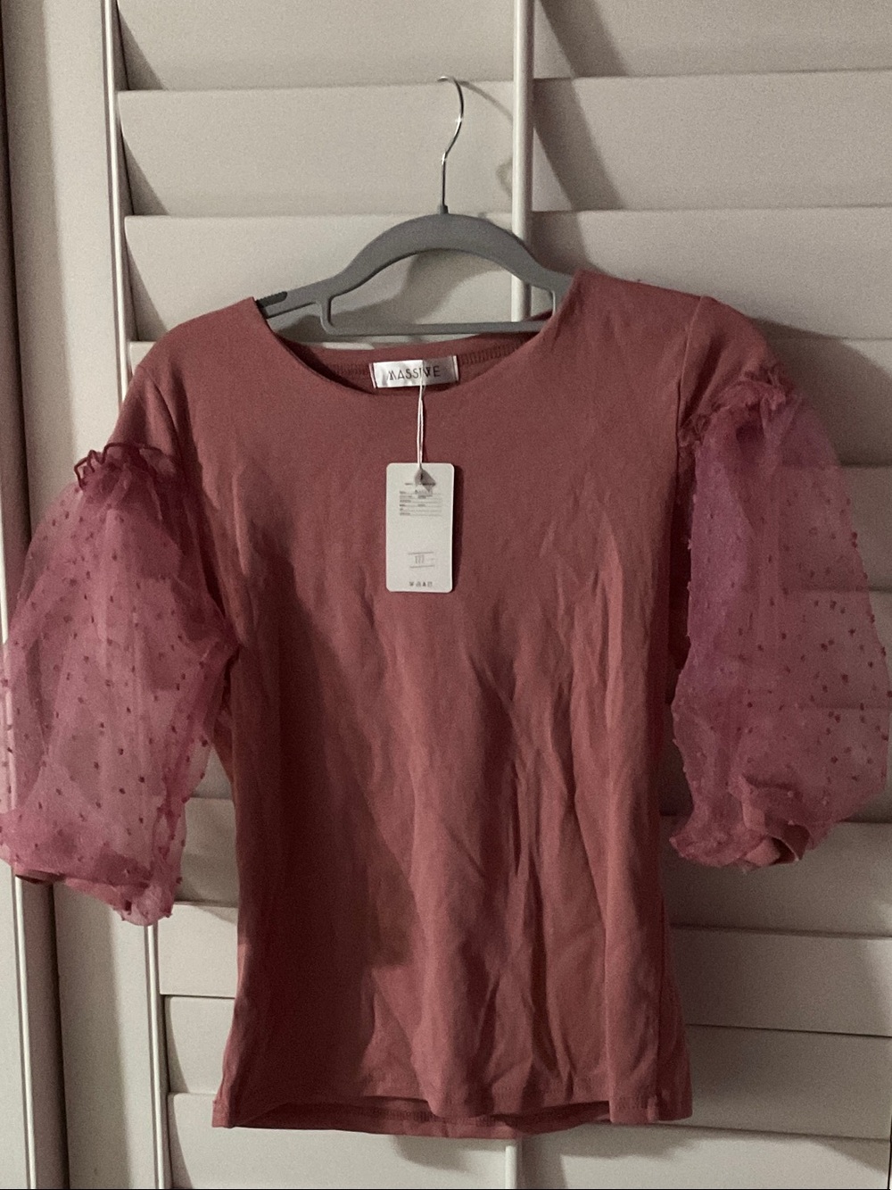 RASSVET Dusty Rose Puff-Sleeve Blouse